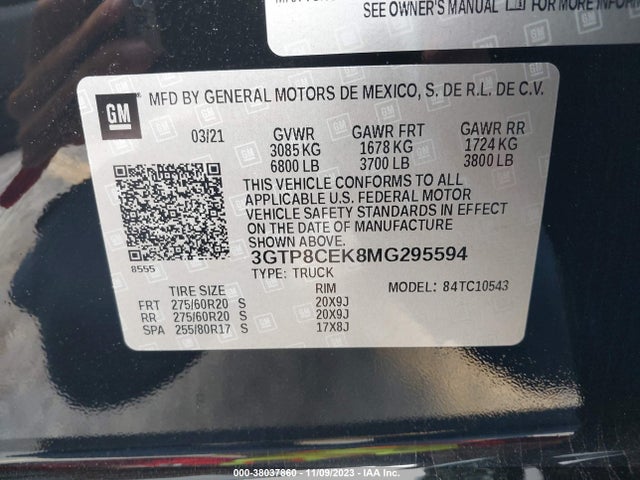 GMC Sierra 1500 2wd  Short Box Elevation 2021 3GTP8CEK8MG295594 Image 9