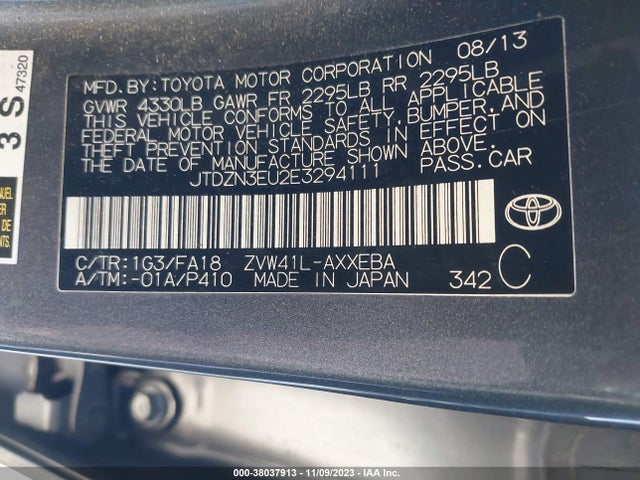 Toyota 2zr-fxe+5jm 2014 JTDZN3EU2E3294111 Image 21