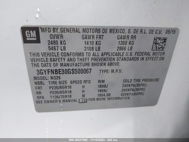 Cadillac Srx Luxury Collection 2016 3GYFNBE30GS500067 Image 9