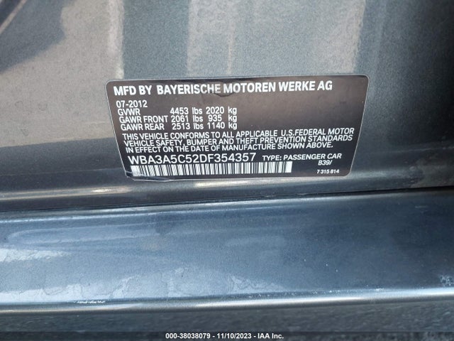 Продажа на аукционе авто 2013 Bmw 328i, vin: WBA3A5C52DF354357, номер лота: 38038079