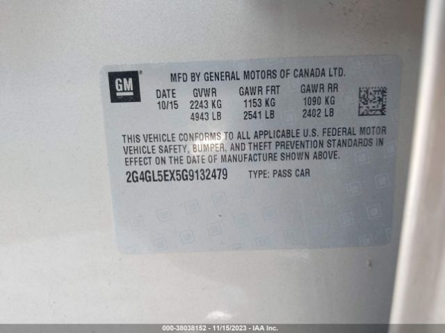2G4GL5EX5G9132479 Buick Regal