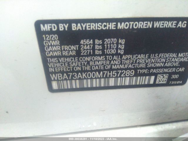 WBA73AK00M7H57289 BMW 2 Series 228i Xdrive