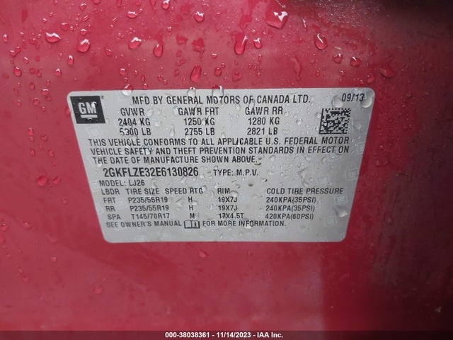 GMC Terrain Denali 2014 2GKFLZE32E6130826 Image 9