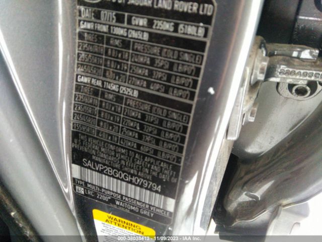 SALVP2BG0GH079794 Land Rover Range Rover Evoque Se/se Premium