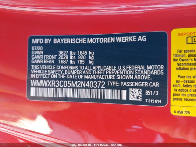 2021 MINI HARDTOP WMWXR3C05M2N40372 Photo 8