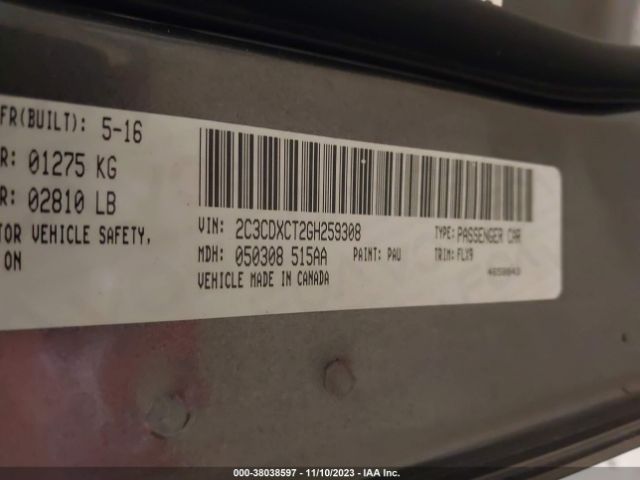 2C3CDXCT2GH259308 Dodge Charger Road/track