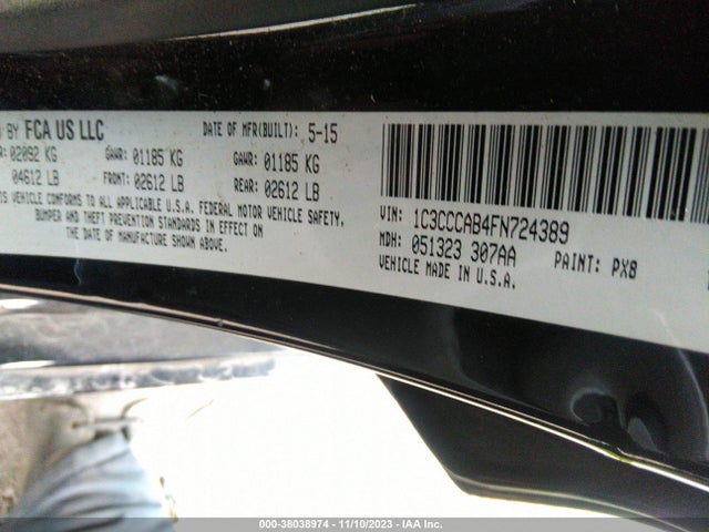 2015 CHRYSLER 200 LIMITED VIN: 1C3CCCAB4FN724389