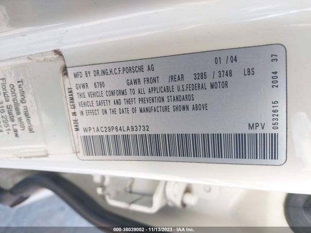 2004 PORSCHE CAYENNE WP1AC29P64LA93732 Photo 8