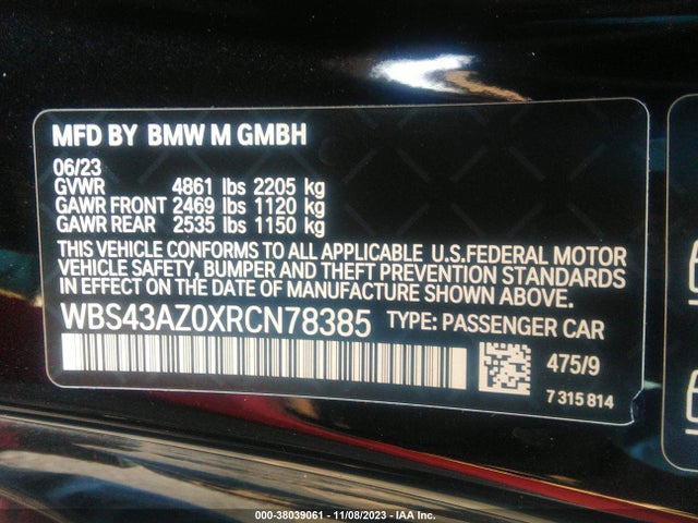 BMW M4 Competition Xdrive 2024 аукцион фото