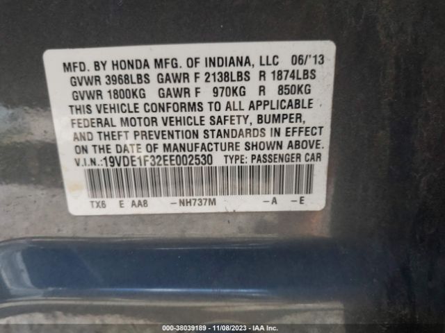 19VDE1F32EE002530 Acura ILX