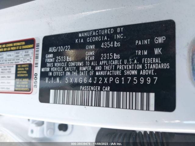 5XXG64J2XPG175997 KIA K5 Gt-line