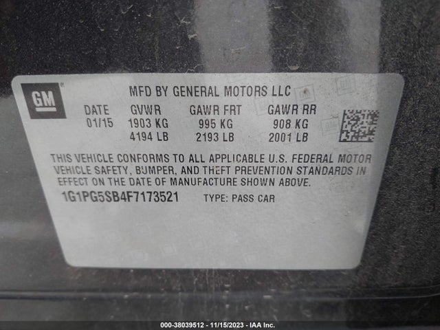 Chevrolet CRUZE LTZ 2015 1G1PG5SB4F7173521 Image 9