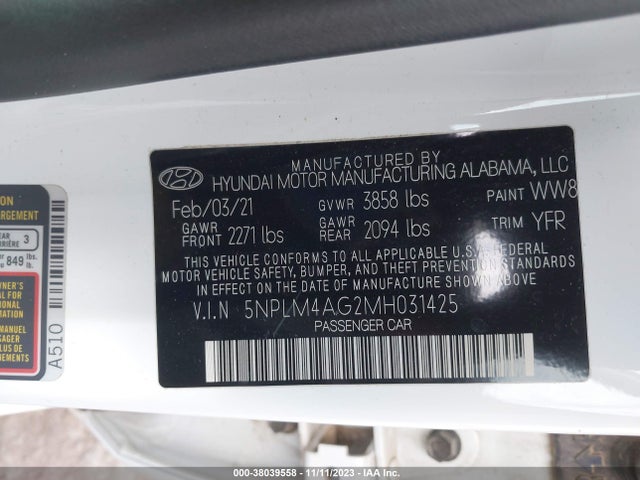 Hyundai ELANTRA SEL 2021 5NPLM4AG2MH031425 Image 9