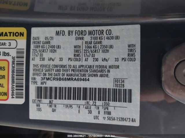 3FMCR9B68MRA69464 Ford Bronco Sport Big Bend
