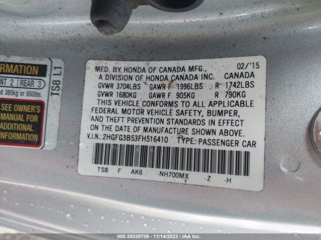 2HGFG3B53FH516410 Honda Civic Lx