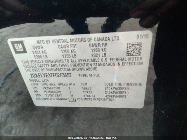 GMC Terrain Slt-2 2015 2GKFLYE37F6263657 Image 9