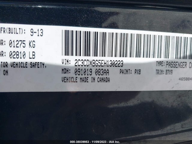 Dodge Charger Se 2014 2C3CDXBG5EH130223 Image 9