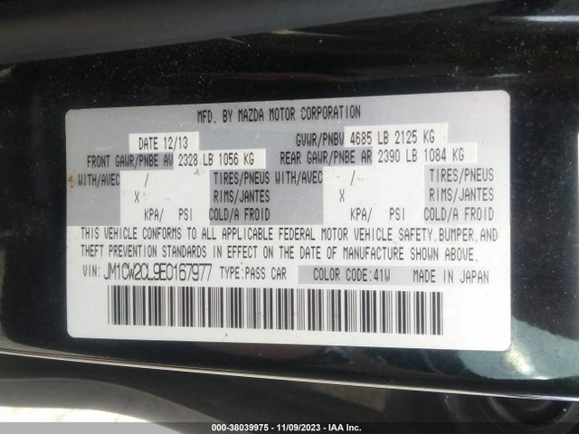 2014 MAZDA MAZDA5 TOURING VIN: JM1CW2CL9E0167977
