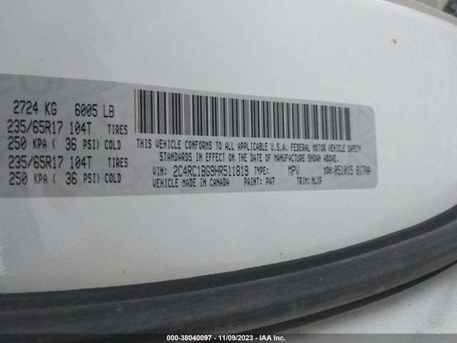 2C4RC1BG9HR511819 Chrysler Pacifica Touring-l