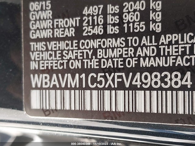 BMW X1 Sdrive28i 2015 WBAVM1C5XFV498384 Image 9