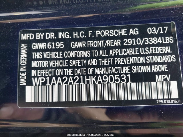 2017 PORSCHE CAYENNE WP1AA2A21HKA90531 Photo 8