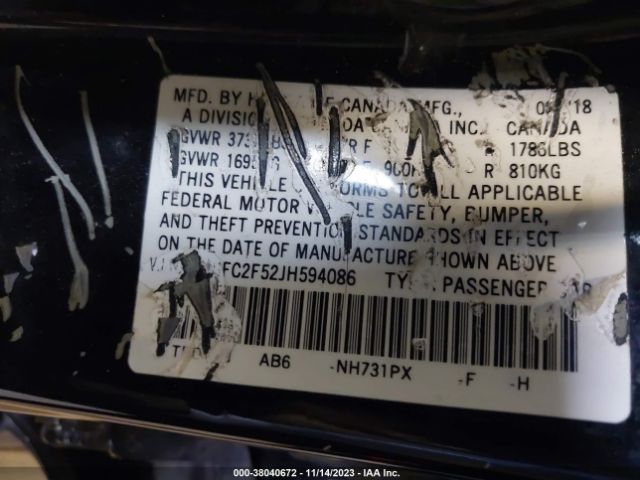 2HGFC2F52JH594086 Honda Civic Lx