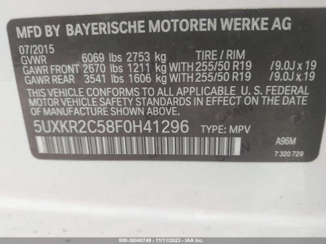 5UXKR2C58F0H41296 BMW X5 Sdrive35i