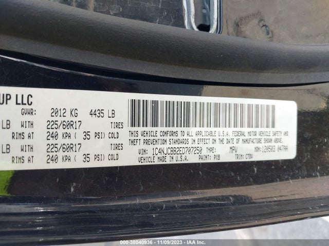 Jeep Compass Sport 2014 1C4NJCBB2ED707250 Image 9