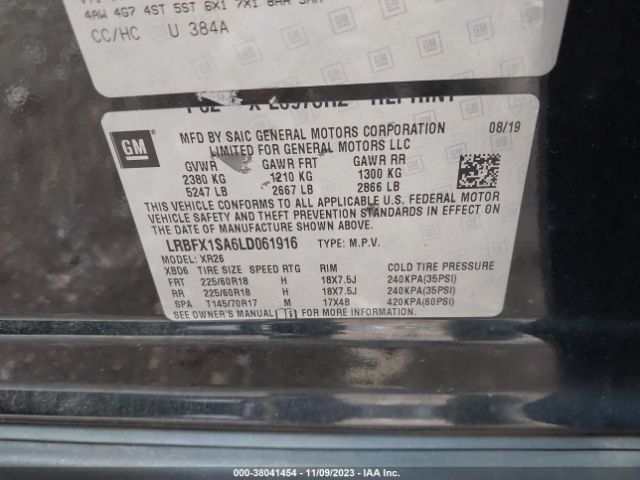 LRBFX1SA6LD061916 Buick Envision Awd Preferred