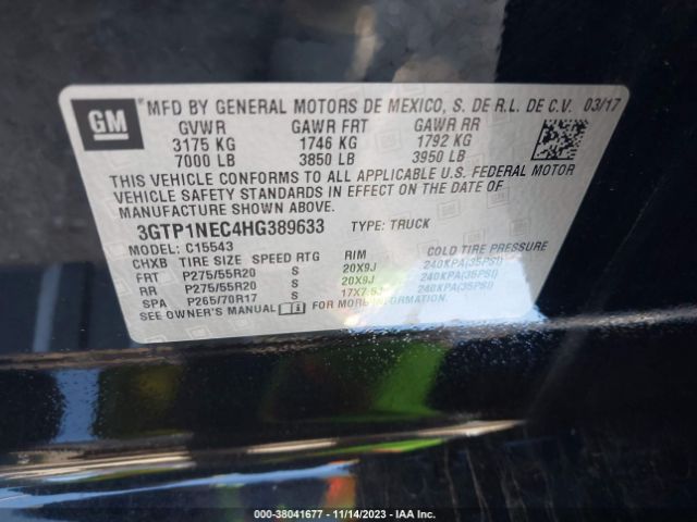 3GTP1NEC4HG389633 GMC Sierra 1500 Slt