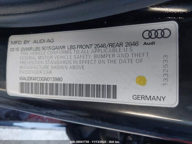 WAUDFAFC0GN013980 Audi A6 2.0t Premium Plus