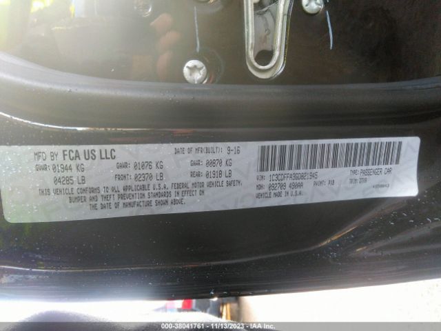 1C3CDFFA3GD821945 Dodge Dart Sxt Sport