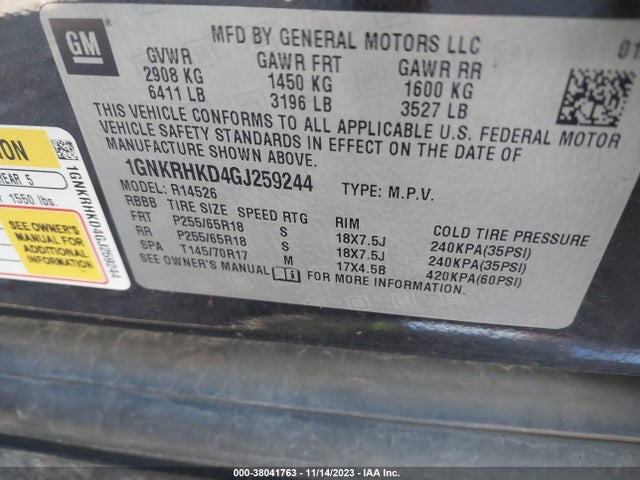 Chevrolet Traverse 2lt 2016 1GNKRHKD4GJ259244 Image 9