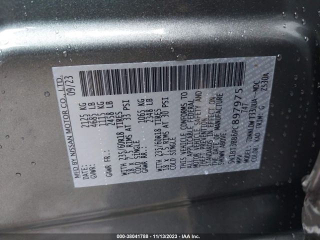 5N1BT3BB6PC897975 Nissan Rogue Sv Intelligent Awd