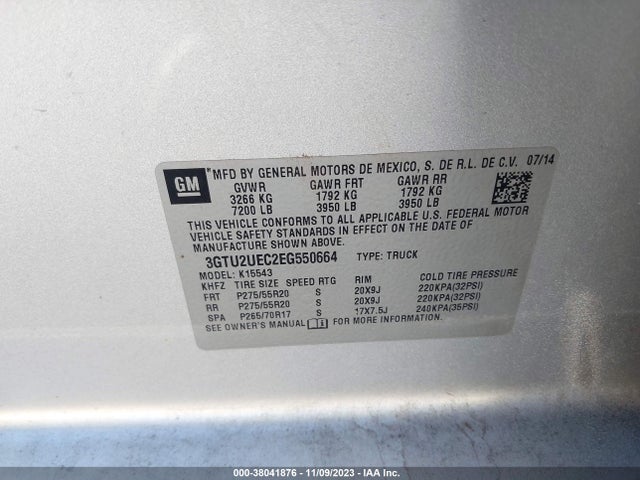 GMC Sierra 1500 Sle 2014 3GTU2UEC2EG550664 Image 9