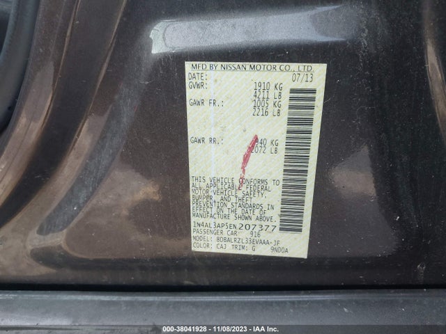 2014 NISSAN ALTIMA 2.5 S VIN: 1N4AL3AP5EN207377