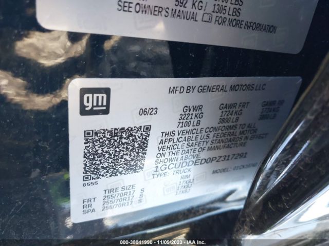 1GCUDDED0PZ317291 Chevrolet Silverado 1500 4wd  Standard Bed Lt