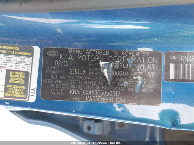 2014 KIA FORTE EX VIN: KNAFX4A83E5050917