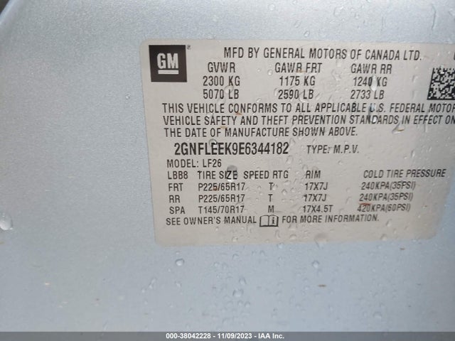 Chevrolet EQUINOX LS 2014 2GNFLEEK9E6344182 Image 9