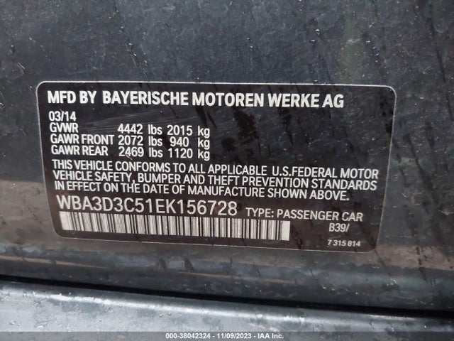 WBA3D3C51EK156728 BMW 328D