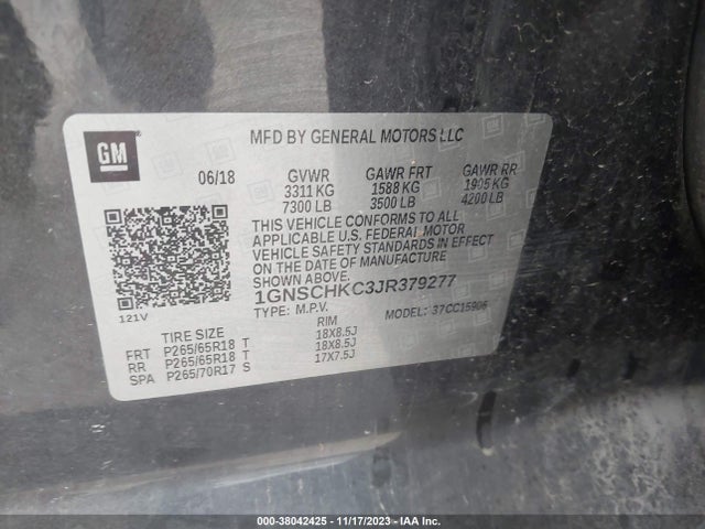 Chevrolet Suburban Lt 2018 1GNSCHKC3JR379277 Image 9