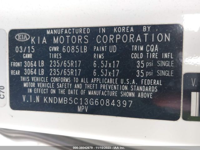 KNDMB5C13G6084397 KIA SEDONA LX