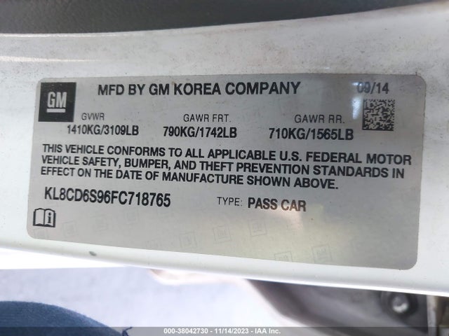 Chevrolet Spark Lt 2015 KL8CD6S96FC718765 Image 9