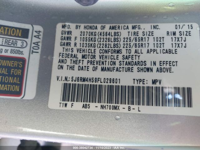 5J6RM4H59FL029601 Honda CR-V EX