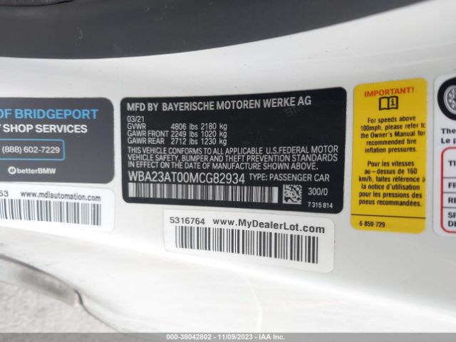WBA23AT00MCG82934 BMW 430I