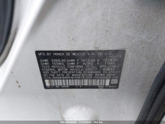 3HGGK5H55FM753679 Honda FIT LX
