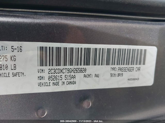 Dodge CHARGER R/T 2016 2C3CDXCT9GH265820 Image 9