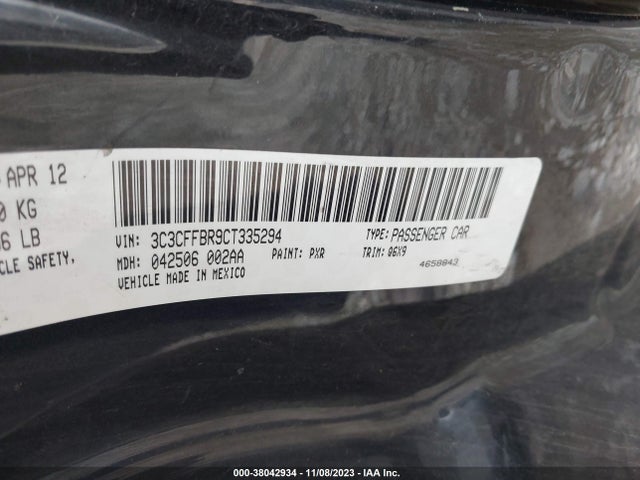 2012 FIAT 500 3C3CFFBR9CT335294 Photo 8