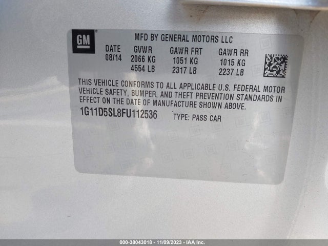 Chevrolet MALIBU 2LT 2015 1G11D5SL8FU112536 Image 9
