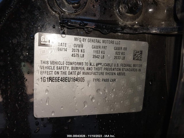 Chevrolet Volt 2014 1G1RE6E48EU164905 Image 9